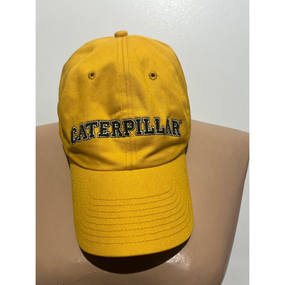 Caterpillar CAT Yellow Cotton Embroidered Logo Baseball Cap Hat Cyrk Adjustable